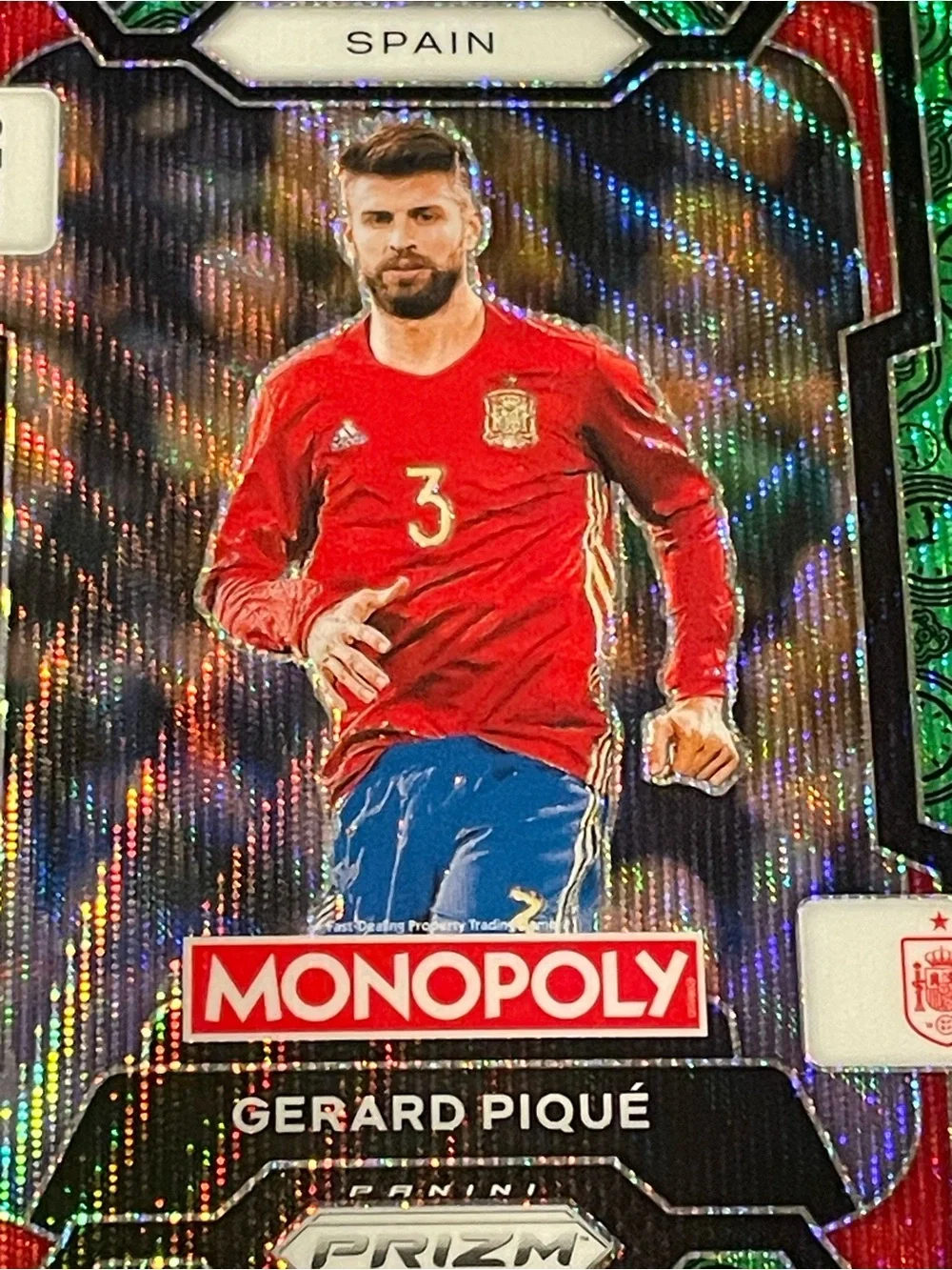 2026 Panini Prizm FIFA World Cup Cards #46 Gerard Piqué Spain Green Wave Card